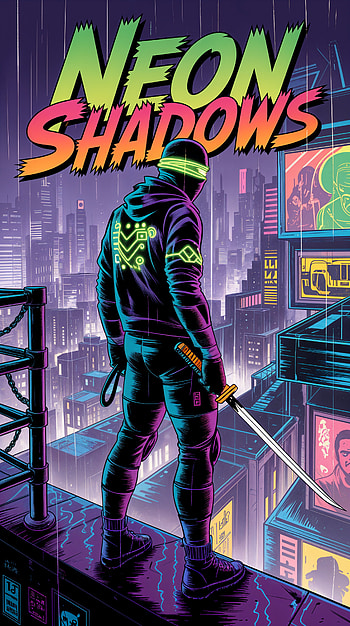 90s Retro Neon Shadows Cyberpunk , cyberpunk, neon, futuristic city, samurai HD phone wallpaper