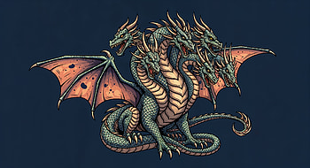 Multi-Headed Dragon, multi-headed dragon, hydra, dragon, mythical creature HD wallpaper