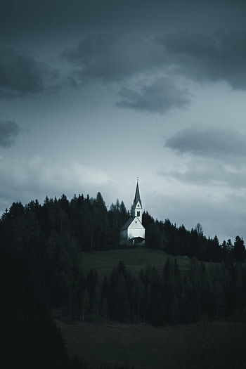 Nature, Trees, Clouds, Forest, Mainly Cloudy, Overcast, Temple HD phone wallpaper