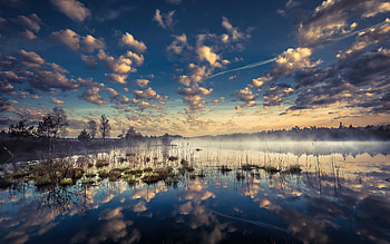 Blue Morning Water Body , morning, nature HD wallpaper