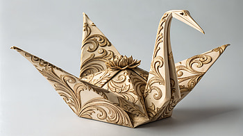 Elegant Origami Swan - Ultra, origami, swan, paper art, decorative HD wallpaper
