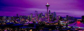 Night skyscrapers, Seattle Washington HD wallpaper