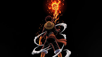Monkey D Luffy Fire Fist Dark Anime, one-piece, monkey-d-luffy, tv-shows, anime, artwork, artist, digital-art, dark, black, fire HD wallpaper