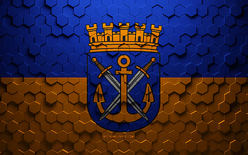 Flag of Solingen, honeycomb art, Solingen hexagons flag, Solingen, 3d hexagons art, Solingen flag HD wallpaper