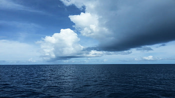 horizon, sky, nature, ocean HD wallpaper