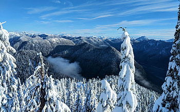 Cypress Provincial Park, British Columbia, fog, snow, trees, clouds, sky, mountains, canada HD wallpaper