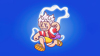 Sun God Nika Luffy Gear 5, monkey-d-luffy, one-piece, anime, artist, artwork, digital-art, minimalism, minimalist, behance HD wallpaper