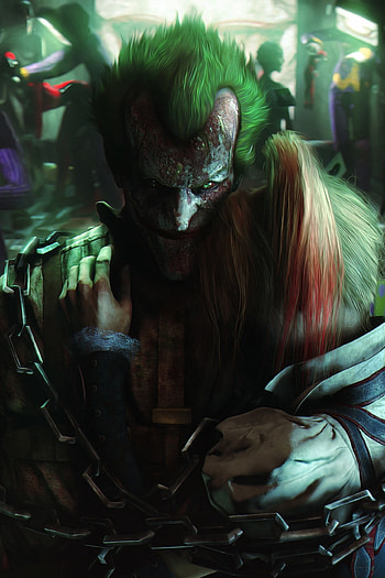 Joker and Harley Quinn, Batman: Arkham City HD phone wallpaper