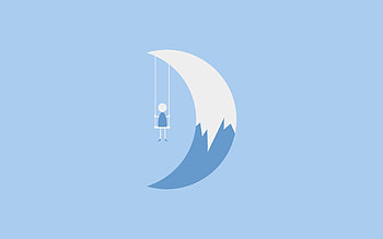 Moon, Minimalism, Drawing, , Human, Person HD wallpaper