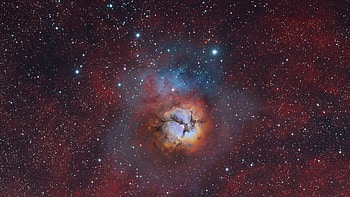 Composite Messier 20 and 21, galaxies, fun, space, cool, stars HD wallpaper