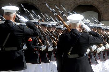Marines, military, drill, us, americans, weapons HD wallpaper