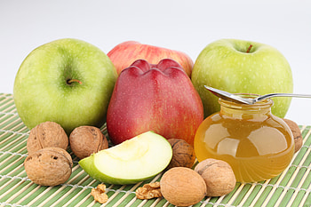 Food, Apples, Nuts, Honey, Sweets HD wallpaper