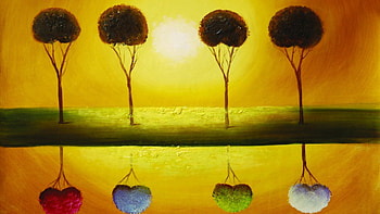 Beautiful Painting, trees, art, draw, painting HD wallpaper
