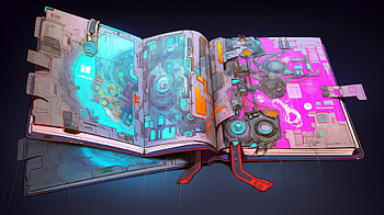 Futuristic Tech Book, man made, book HD wallpaper