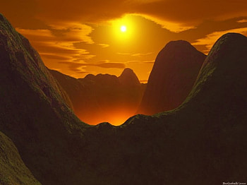 The fire within, black, sky, mountains, orange, gold, sunset HD wallpaper