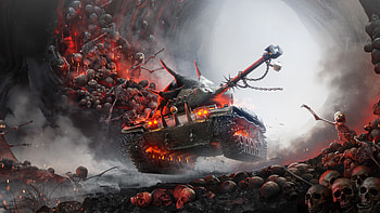 World of tanks, online game, skulls HD wallpaper