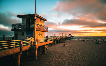 Huntington Beach, Beautiful color skies, John Johnson HD wallpaper