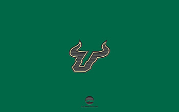 South Florida Bulls, green background, American football team, South Florida Bulls emblem, NCAA, Florida, USA, American football, South Florida Bulls logo HD wallpaper