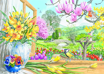 Spring, flowers, art, painted HD wallpaper