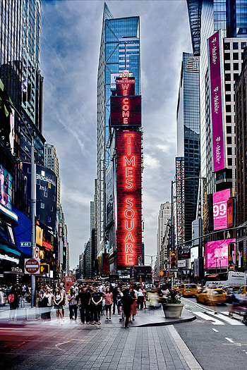 Times Square, New York City, Popular tourist spot, World-famous landmark HD phone wallpaper