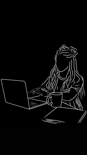 Girl study, Netbook, Computadora_personal HD phone wallpaper