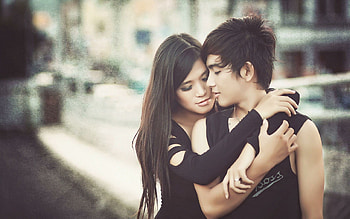 Romantic hug couples, Love and affection, Tender moments, Monochrome ry HD wallpaper
