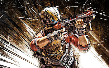 Cooper, grunge art, Apex Legends, Apex Legends characters, Cooper Skin, brown abstract rays, Cooper Apex Legends HD wallpaper