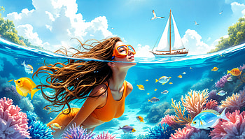 Vibrant Underwater Adventure - Ultra, swimming, snorkeling, underwater, coral reef, fish HD wallpaper