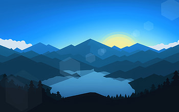 mountain lake, forest, nightscapes, minimal, mountains, creative, abstract landscapes, abstract nature HD wallpaper