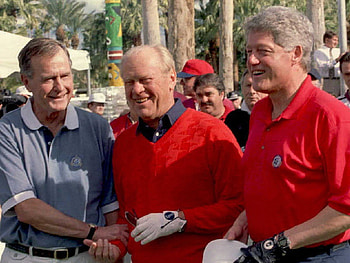 George Bush,Gerald Ford,Bill Clinton, rich, ex-president, active, golf HD wallpaper