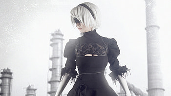 Nier Automata Monochrome, nier-automata, games, artist, artwork, digital-art, deviantart, monochrome, black-and-white HD wallpaper