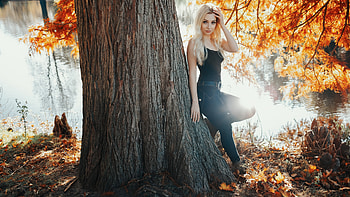 Blonde Girl Autumn Season , blonde, girls, model, autumn HD wallpaper