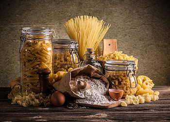 Pasta, jar, food, cup HD wallpaper
