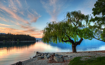 Landscape, Rivers, Sunset HD wallpaper