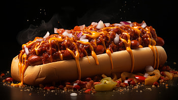 Sizzling Chili Dog, chili dog, food, hot dog HD wallpaper