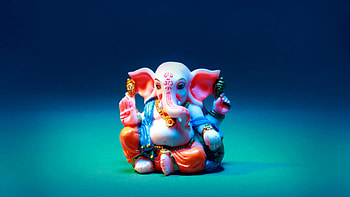 Cute Ganesh Statue In Blue Background Cute HD wallpaper