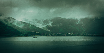 Landscape, Nature, Clouds, Lake, Fog, Hills, Darkness HD wallpaper