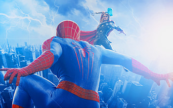 Spiderman Vs Thor, spiderman, superheroes, artwork, digital-art, art, artstation, thor HD wallpaper