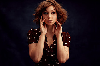 Brunette, short hair, girl model, 2019 HD wallpaper