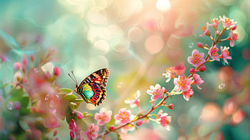Spring Blossom Bliss: Butterfly, spring, blossom, butterfly, flower, nature HD wallpaper