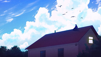 Rooftop Relaxation, alone, relaxing, artist, artwork, digital-art HD wallpaper
