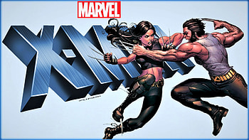 X-23 vs Wolverine, nexus, cartoon, villians, xmen, marvel universe, background, wolverine, , anime, 1920x1080 only, battle, super heroes, , x23, blades HD wallpaper