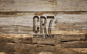 Cristiano Ronaldo wooden logo, , CR7, wooden backgrounds, football stars, Cristiano Ronaldo logo, CR7 logo, creative, wood carving, Cristiano Ronaldo HD wallpaper