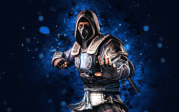 Lin Kuei, , blue neon lights, Mortal Kombat Mobile, fighting games, MK Mobile, creative, Mortal Kombat, Lin Kuei Mortal Kombat HD wallpaper
