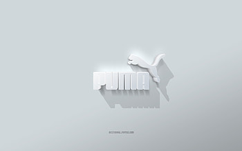 Puma logo, white background, Puma 3d logo, 3d art, Puma, 3d Puma emblem HD wallpaper