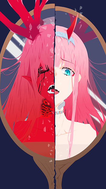 Zero Two Mirror: Duality from Darling in the FranXX, Zero Two (Darling in the FranXX), Anime, Darling in the FranXX HD phone wallpaper