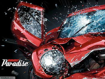 Burnou, scattered glass, car HD wallpaper