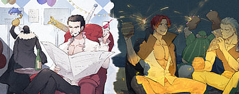 Shanks vs Mihawk — One Piece Quad, Shanks (One Piece), Dracule Mihawk, Anime, One Piece HD wallpaper