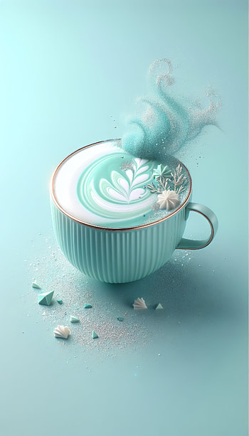 Enchanted Latte Art , coffee, turquoise, cup, dessert HD phone wallpaper