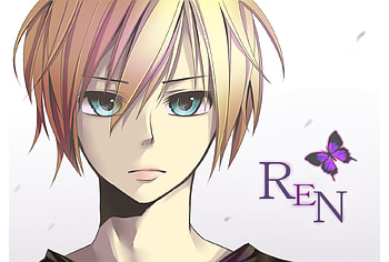 Len, ren, sexy, blue eyes, cute, vocaloid, anime, boy, short hair, blonde hair, kagamine len HD wallpaper